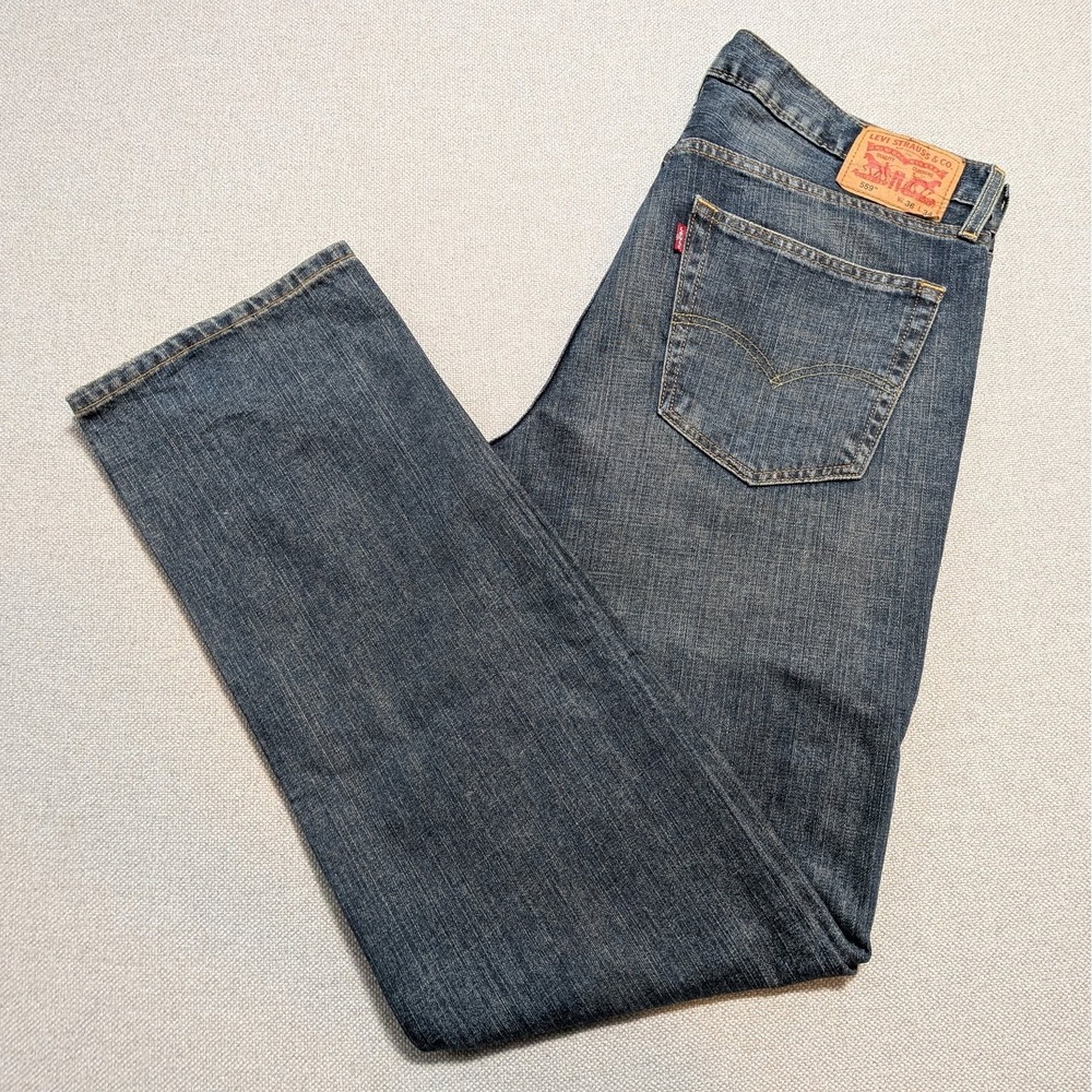 Levi's 559 Men's Relaxed Straight Jeans W36 L34 Blue Denim Zipper Fly